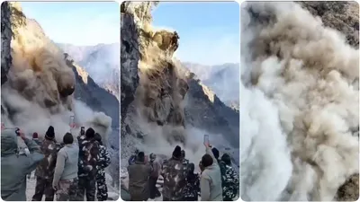 उत्तराखंड में चीन बॉर्डर के पास हुआ भूस्खलन   हवा में उड़ने लगे धूल के गुबार